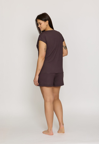 Short pijama Mefemi Mila PDI1 viscosa suave cómodo mujer brown