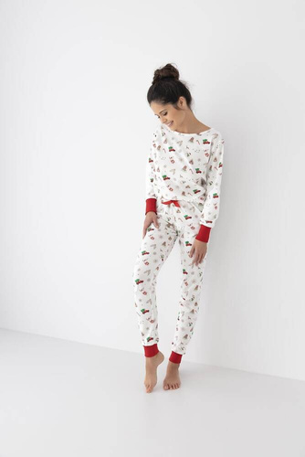 Pijama para mujer Samantha Sensis -ecru