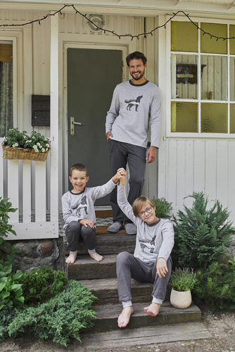 Tikal Hombre de manga larga, pantalón largo Moda Italiana - melange/grafito