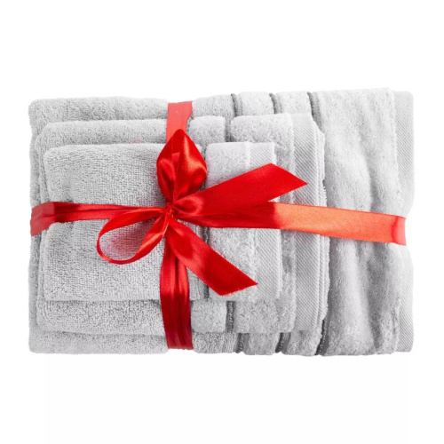 Set de toallas Eurofirany 3 piezas suaves absorbentes elegantes Sibel silver