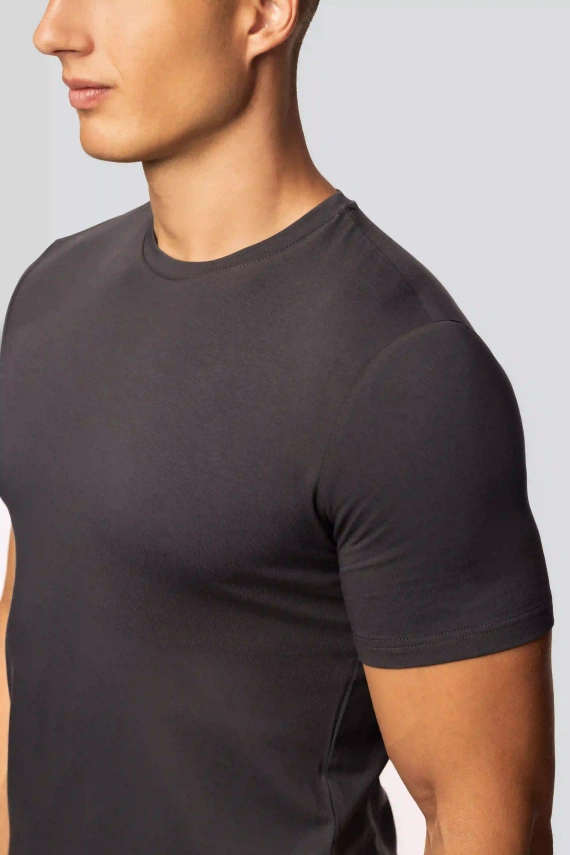 Camiseta de hombre Urban de algodón grafito-Corte clásico, alta calidad, flexibilidad, comodidad para todo el día