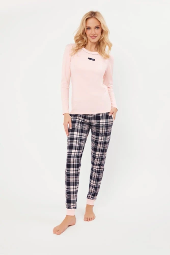 Dona Pijama de mujer Moda italiana salmón - algodón, manga larga y pantalón