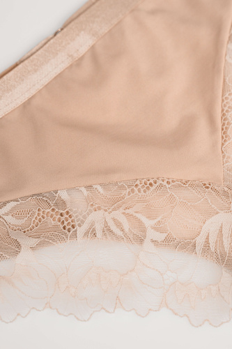 Mediolano Selena 19265 Braguitas Beige de Encaje Alta Comodidad