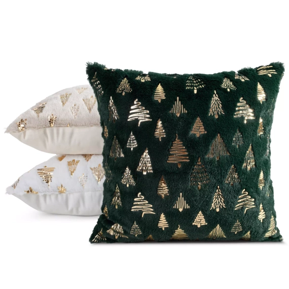 Chp 191 Eurofirany funda de almohada de Navidad con el árbol de Navidad de oro verde - elegante decoración de Navidad