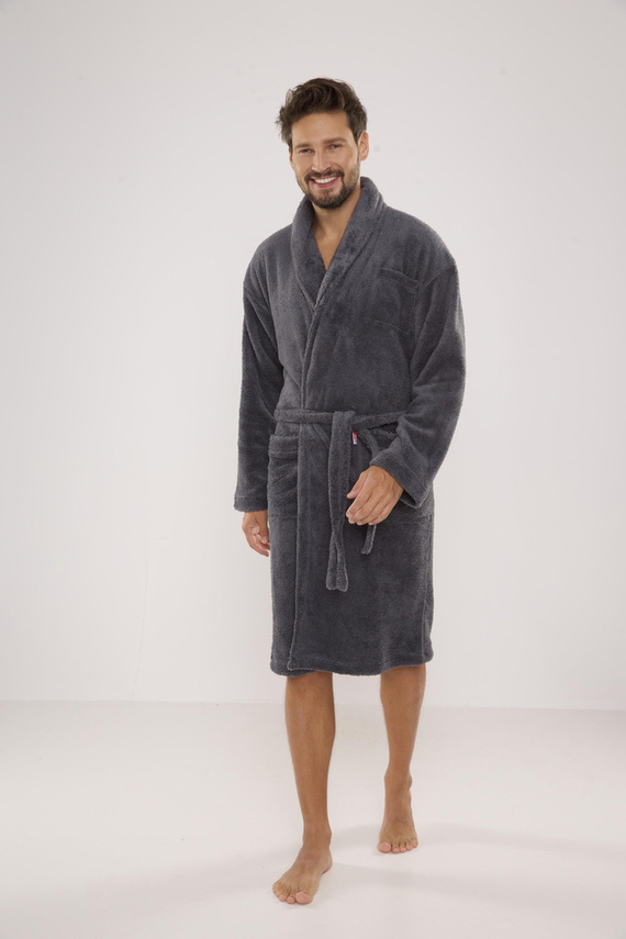 811 Albornoz de felpa para hombre De Lafense - gris