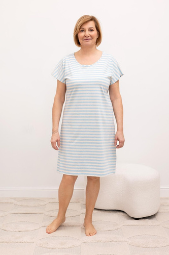 Camisón Regina 2001 algodón – manga corta, rayas, cómodo