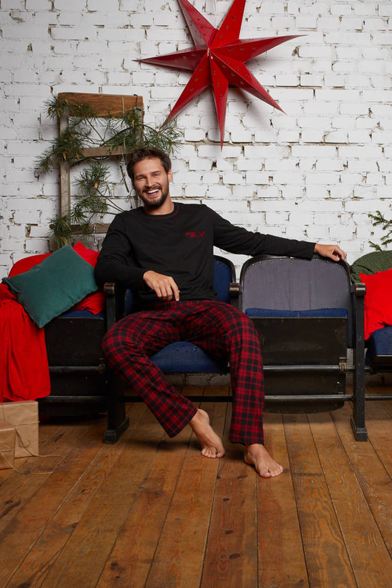 Pijama de hombre Zeman Italian Fashion - negro/estampado