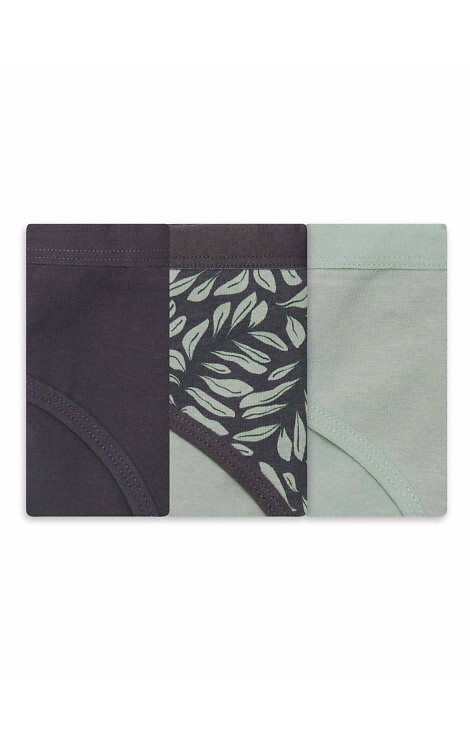 36508-K082 Henderson Braga de bikini de algodón grafito-oliva para mujer, paquete de 3