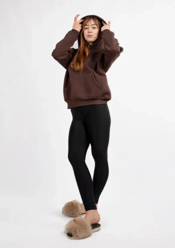 DK-K-B10 DKaren chocolate conjunto de leggings y blusa para mujer, cómodo y elegante