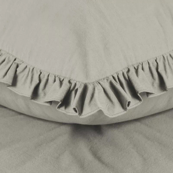 Ropa de cama de algodón con volante Eurofirany 100% algodón con cremallera beige