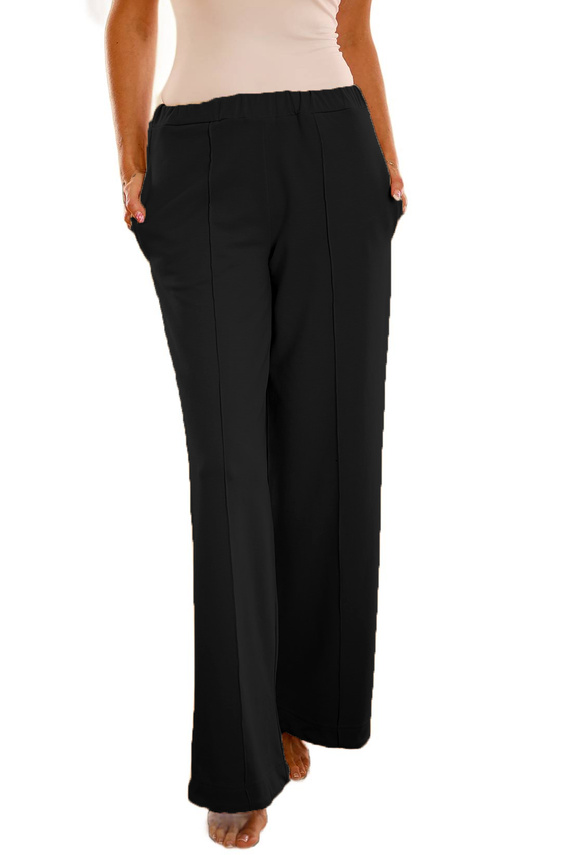 Flint - pantalones de algodón de las mujeres, ajuste flojo, 95% algodón 5% elastano | marca polaca Mirale - negro