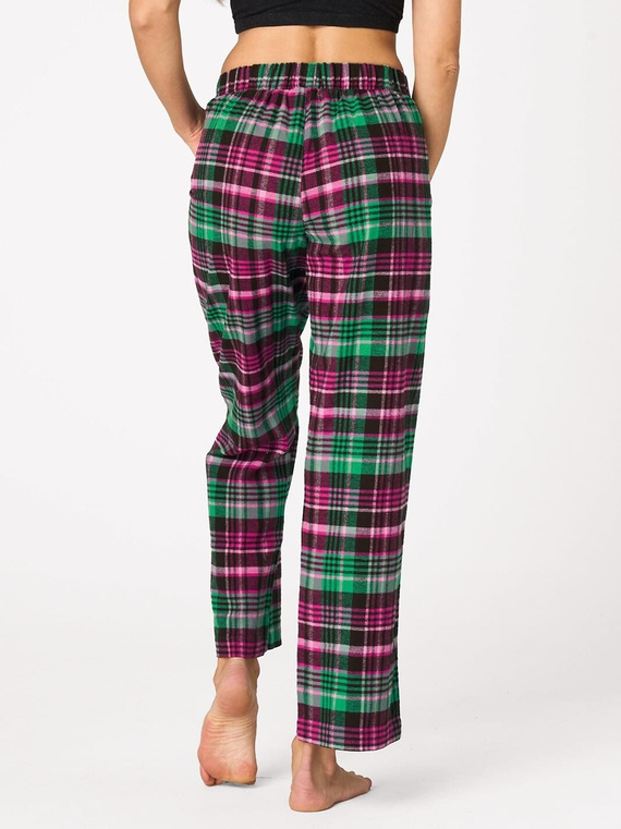Pantalones de pijama Key LHE 414 fucsia – franela a cuadros, 100% algodón
