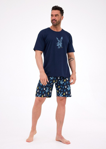 Pijama de hombre Cornette 326/318 Bunnies - pijama azul marino con short