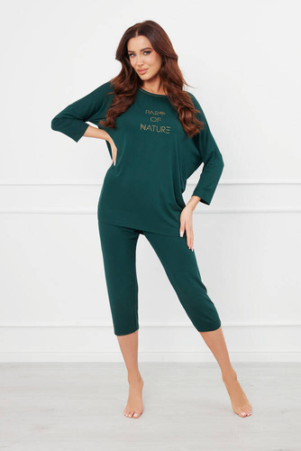 Natura Ladies 3/4 pijama Moda Italiana - verde