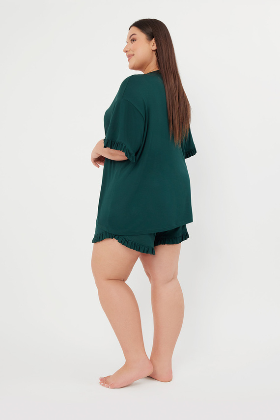 Style Pijama de manga corta para mujer, pantalón corto Italian Fashion - verde