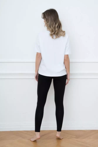 Alta Blusa manga corta Italian Fashion - blanco