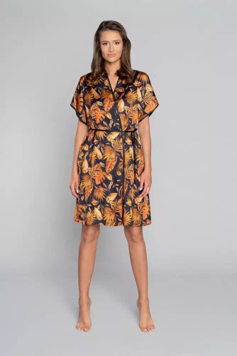 Albornoz de señora Monstera Fashion- estampado italiano