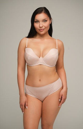 2202 Sujetador push-up Ava beige - liso, tirantes amovibles, insertos amovibles
