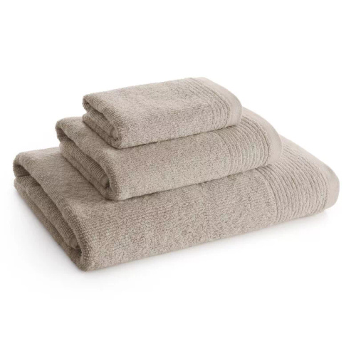 Juego de 3 toallas Eurofirany 500 GSM algodón en caja premium beige