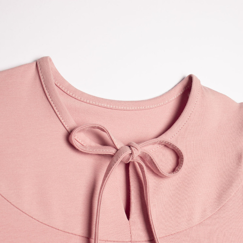 Blusa niña Nicol 220140 rosa algodón elegante con lazo
