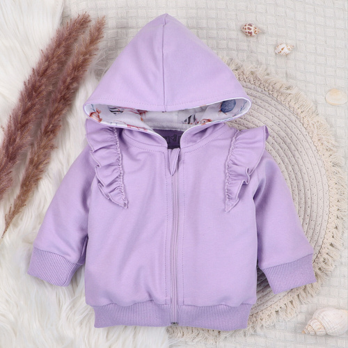 ABN-5488 Sudadera Underwater World Nine de algodón orgánico, morada, con cremallera, con capucha