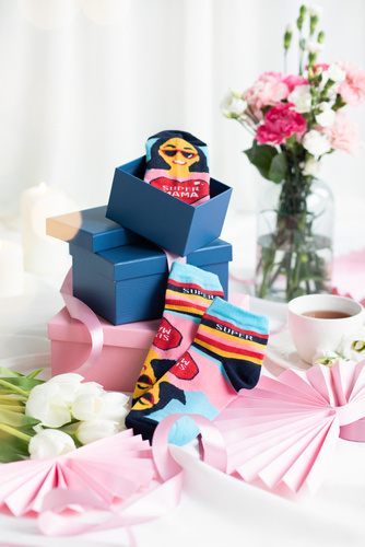 K89S Calcetines para pies Super Mama Italian Fashion - azul marino/colores