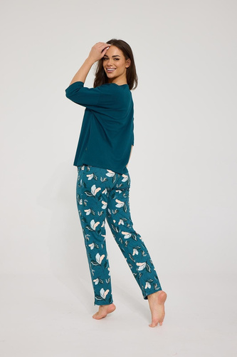 Pijama de mujer Cornette Bridget 1109/510 verde 100% algodón larga