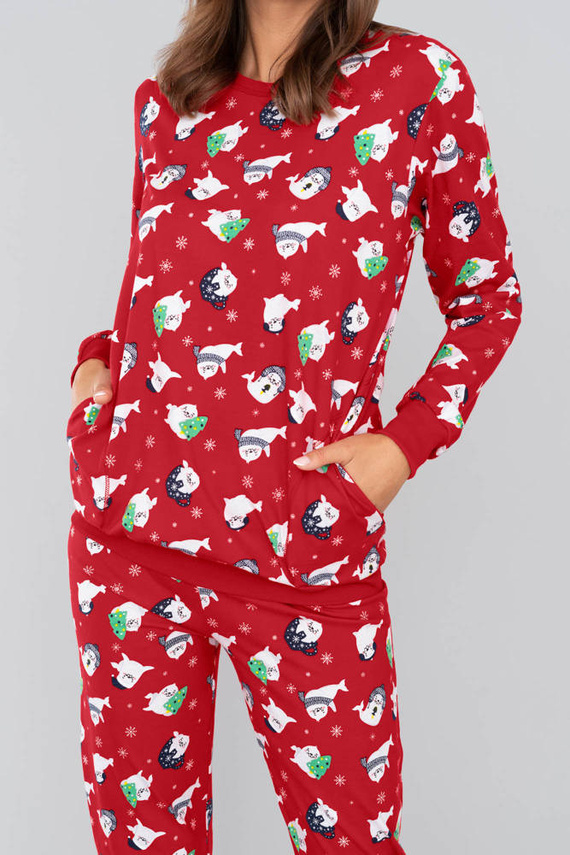 Koda Pijama de señora italiano Fashion-print rojo