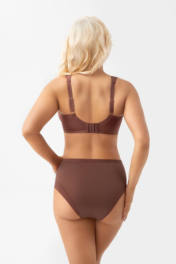Braguitas de mujer Gorsenia K442/1 Luisse color chocolate, talle alto, encaje