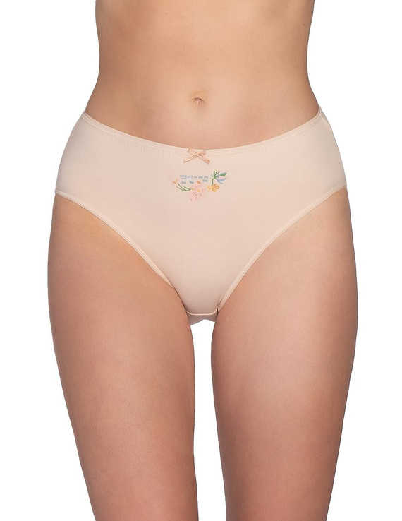 Braguitas L-120 BI-105 Lama de algodón Braguitas de mujer bikini 3 unidades con flores