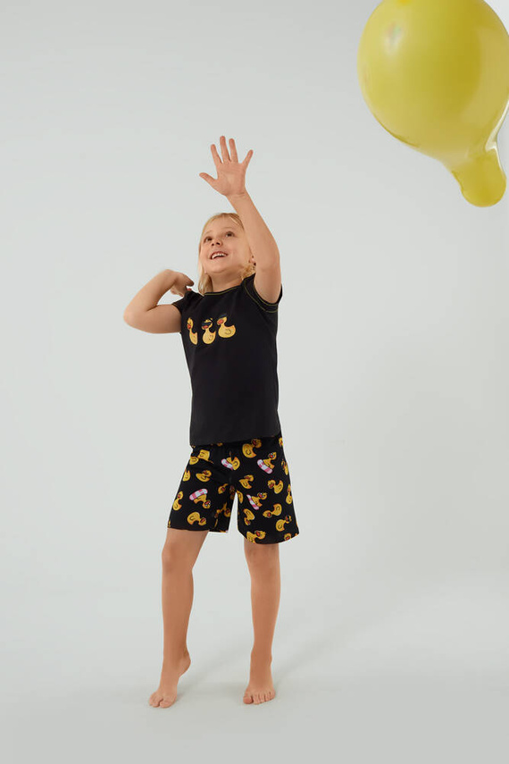 Anatre Italian Fashion pijama de niña - negro/estampado