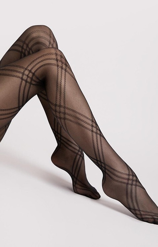 G6125 Tess medias Fiore - estampado 30 den, microfibra, elegante