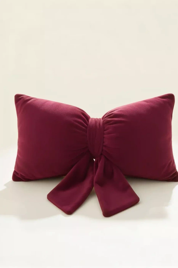 Cojín de Navidad Cocard Spod Igły i Nitki - cojín de terciopelo granate, certificado Oeko-Tex