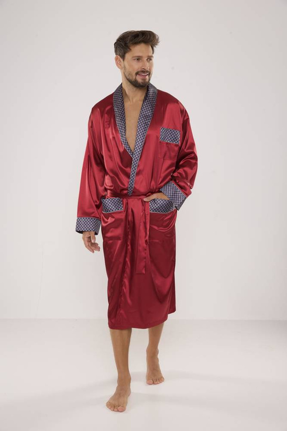 940 Albornoz de satén para hombre Forex - granate