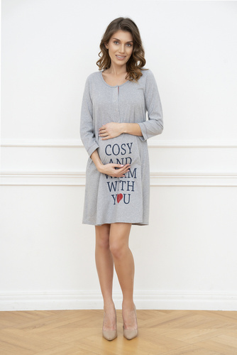 Bálsamo Camisa de Embarazo y Lactancia. manga 3/4 Italia Fashion - melange