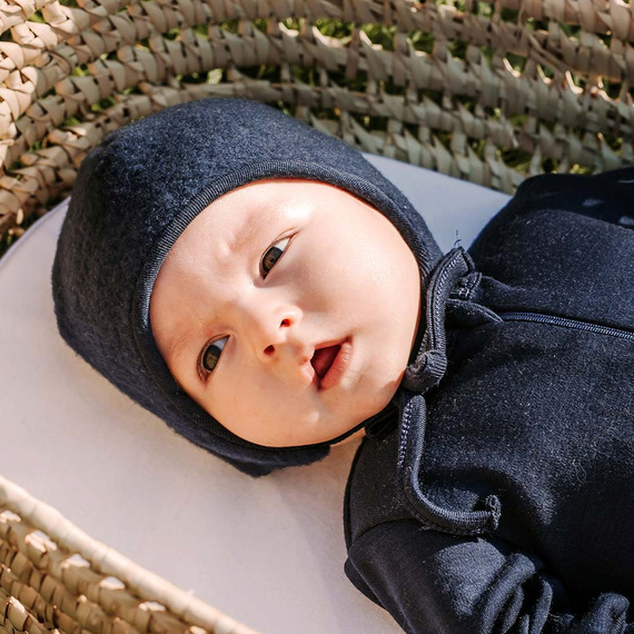 Merino Gorro para bebé Eevi azul marino - 100% lana merino, termorregulador