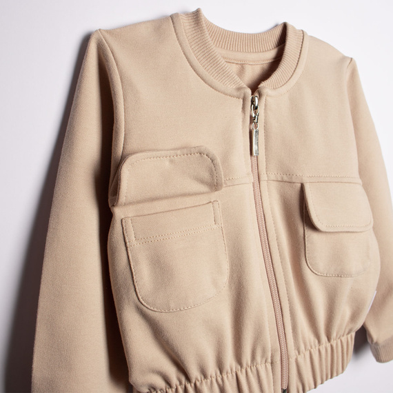 221274 Kiku Nicol sudadera beige para niña corte corto