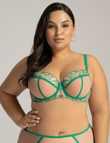 2160 Maxi Ava sujetador semi soft verde - talla grande, encaje, estable