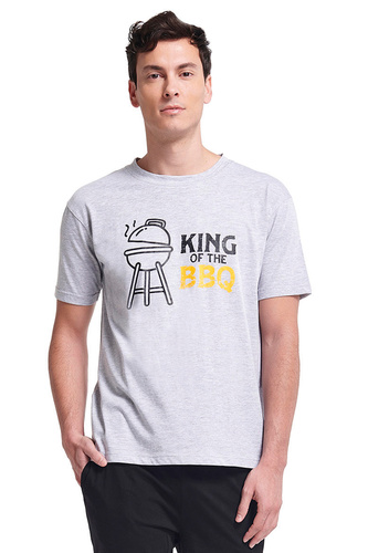 Gianny Pijama hombre Sorbetto gris - manga corta, pantalón corto, estampado, algodón