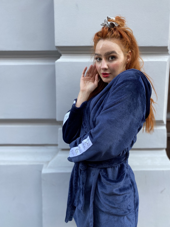 626 Abigail Bata corta de mujer Forex - azul marino