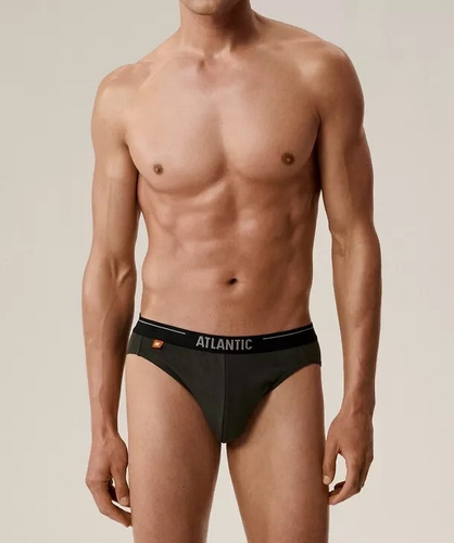 Calzoncillos hombre Atlantic 3MP-094/25 algodón caqui púrpura-negro, paquete de 3, corte clásico