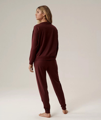 Pijama de mujer Atlantic NLP-499 vino - algodón, manga larga, cómodo y elegante