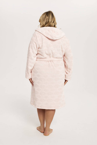 Albornoz de señora Drina con capucha Moda Italiana - rosa