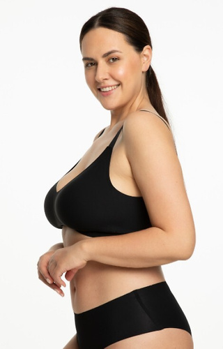 Jelly Bra Comfort Julimex negro beige - sujetador sin aros para pechos grandes