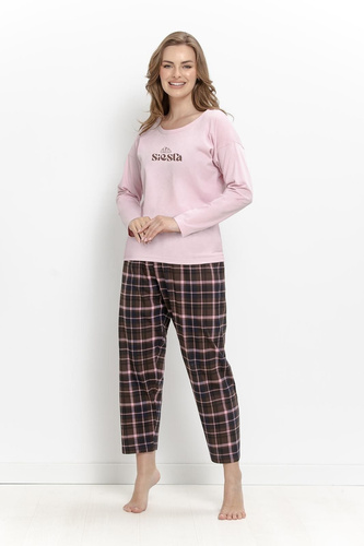 Pijama de mujer Taro Kayla 3619 rosa 100% algodón manga larga 7/8