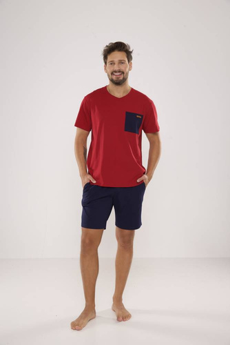 646 Kevin Pijama de hombre De Lafense - granate