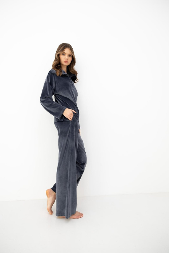 Sensis Cosima Conjunto de Mujer de Terciopelo Verde Menta Pijama Deportiva para Invierno