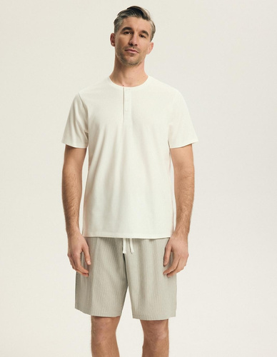 Pijama hombre Henderson 43454 Nigri crema – 100% algodón verano