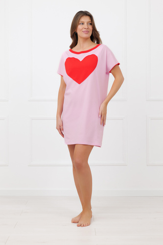 Camisón Sabrina Italian Fashion 100% algodón – manga corta, corazón