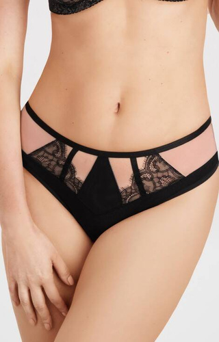 Gorsenia K 836 Black To Black Braguitas brasileñas para mujer negras